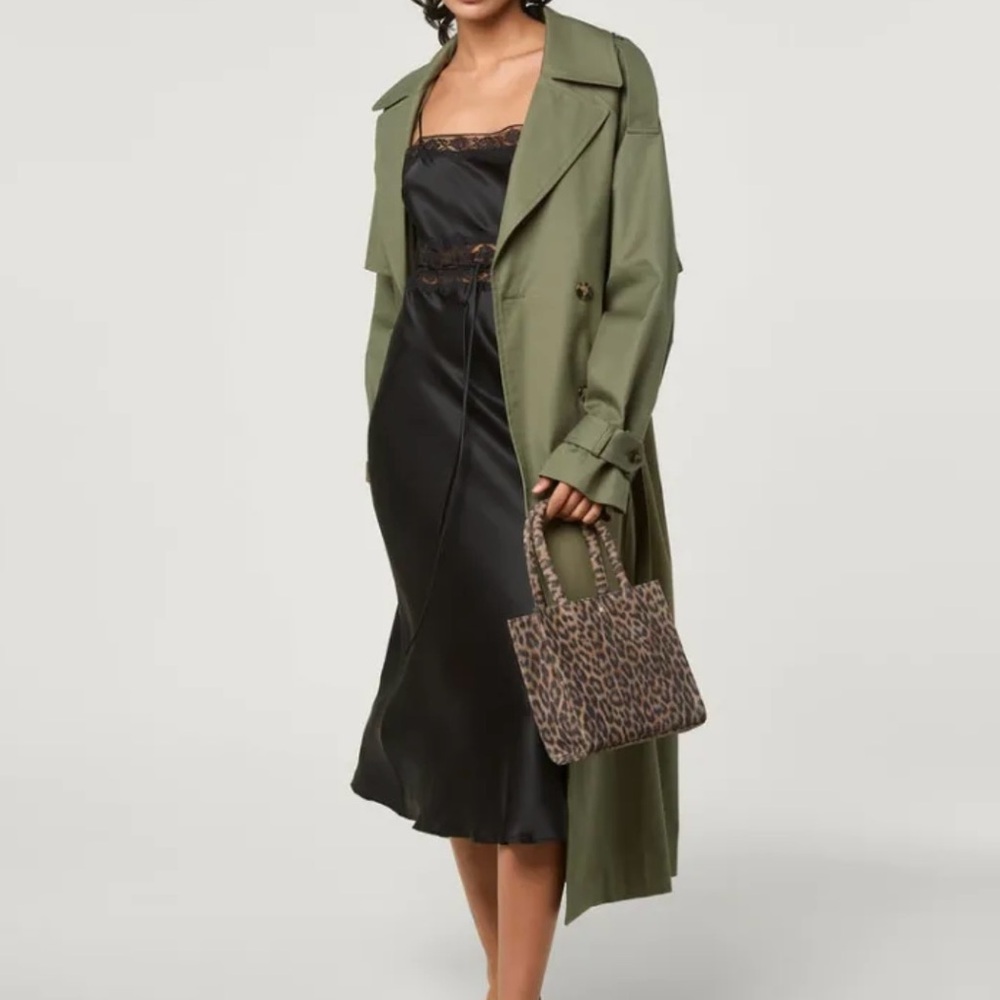Rouje GWENAELLE TRENCH COAT with Animal Print Lining.Missing belt.